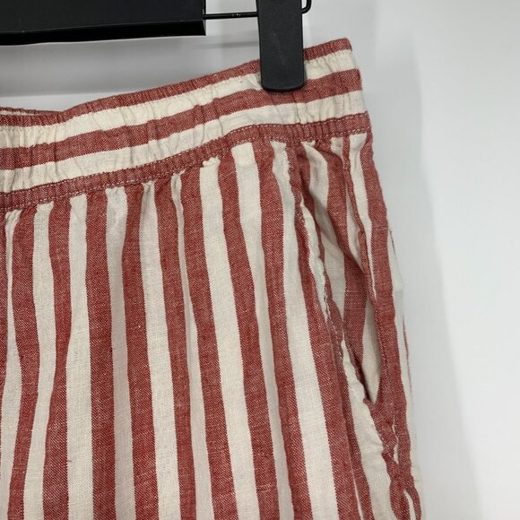 Rachel Zoe Pants 100% Linen Red Stripe Wide Leg Pull On - Picture 3 of 8